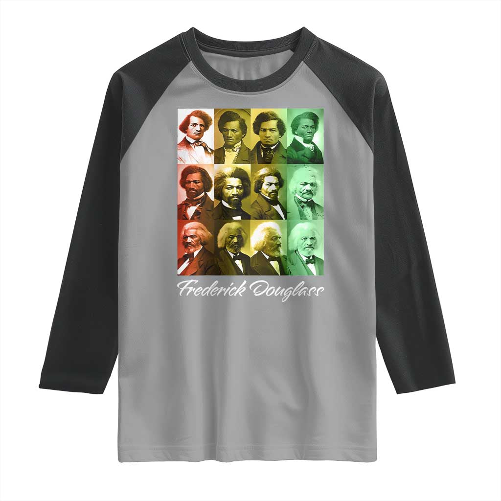 Life Of Frederick Douglass Raglan Shirt Black History Month TS09 Sport Gray Black Print Your Wear