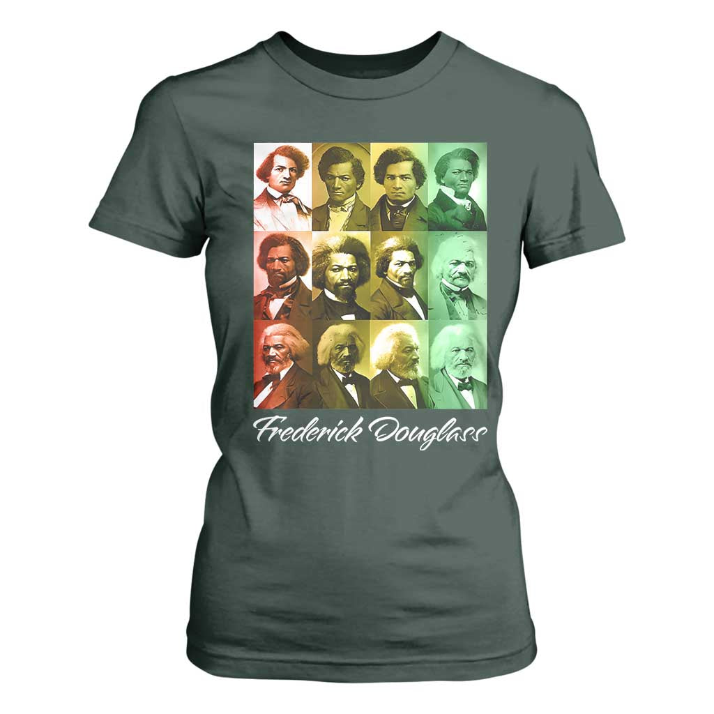 Life Of Frederick Douglass T Shirt For Women Black History Month TS09 Dark Forest Green Print Your Wear