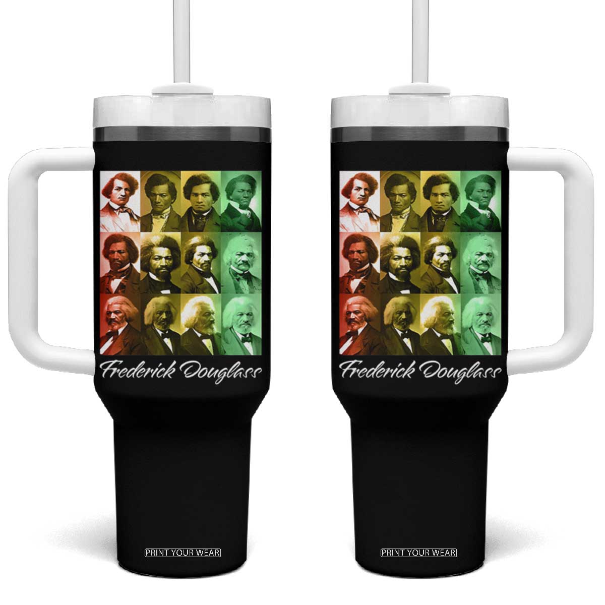 Life Of Frederick Douglass Tumbler With Handle Black History Month TS09 One Size: 40 oz Black Print Your Wear