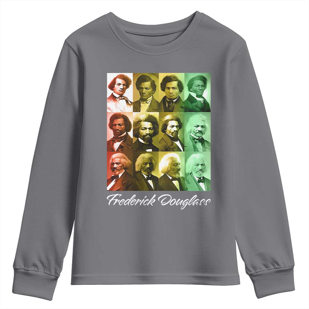 Life Of Frederick Douglass Youth Sweatshirt Black History Month TS09 Charcoal Print Your Wear