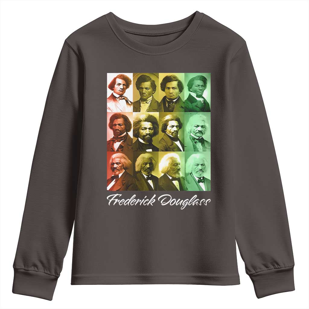 Life Of Frederick Douglass Youth Sweatshirt Black History Month TS09 Dark Chocolate Print Your Wear