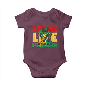 Speak Like Frederick Douglass Baby Onesie Black History Month TS09 Maroon Print Your Wear