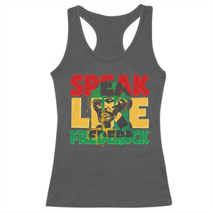 Speak Like Frederick Douglass Racerback Tank Top Black History Month TS09 Dark Heather Print Your Wear