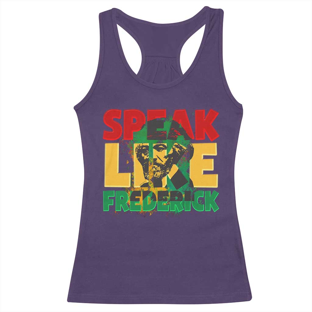 Speak Like Frederick Douglass Racerback Tank Top Black History Month TS09 Purple Print Your Wear