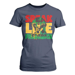 Speak Like Frederick Douglass T Shirt For Women Black History Month TS09 Navy Print Your Wear