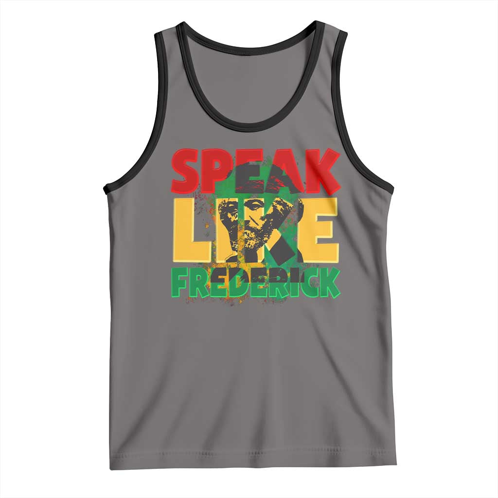 Speak Like Frederick Douglass Tank Top Black History Month TS09 Deep Heather Black Print Your Wear