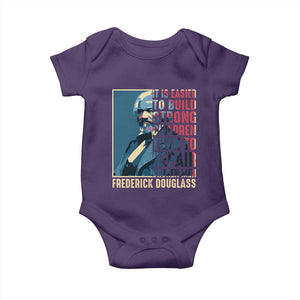 Frederick Douglass Baby Onesie It Is Easier To Build Strong Children Than To Repair Broken Men BHM TS09 Purple Print Your Wear