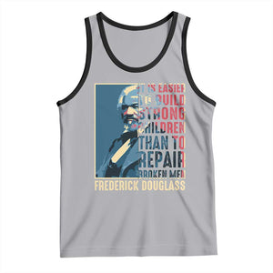 Frederick Douglass Tank Top It Is Easier To Build Strong Children Than To Repair Broken Men BHM TS09 Athletic Heather Black Print Your Wear