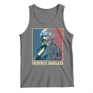 Frederick Douglass Tank Top It Is Easier To Build Strong Children Than To Repair Broken Men BHM TS09 Black Heather Print Your Wear