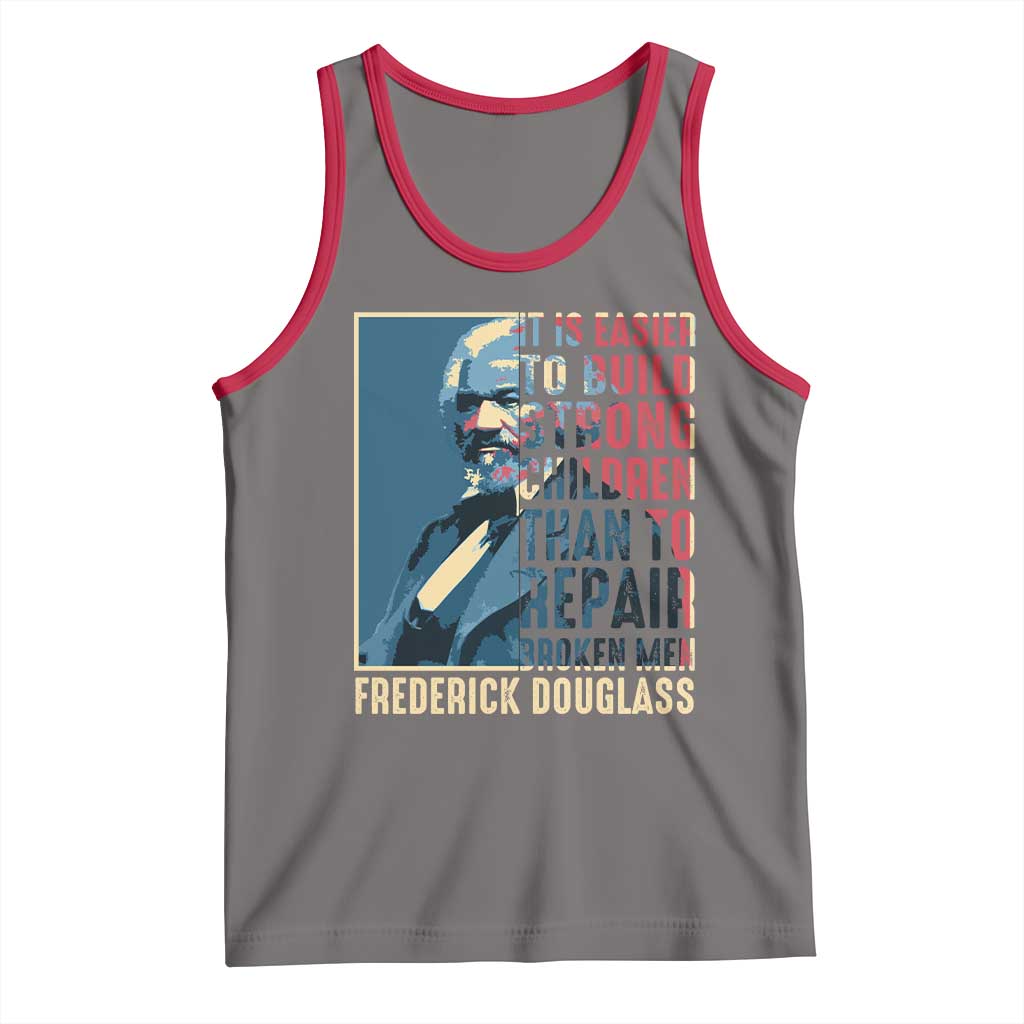 Frederick Douglass Tank Top It Is Easier To Build Strong Children Than To Repair Broken Men BHM TS09 Deep Heather Red Print Your Wear