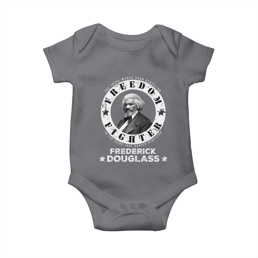 Frederick Douglass Baby Onesie The Thing Worse Than Rebellion Is The Thing That Causes Rebellion TS09 Charcoal Print Your Wear