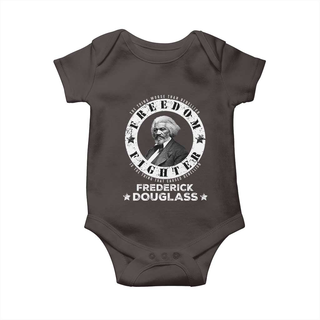 Frederick Douglass Baby Onesie The Thing Worse Than Rebellion Is The Thing That Causes Rebellion TS09 Dark Chocolate Print Your Wear