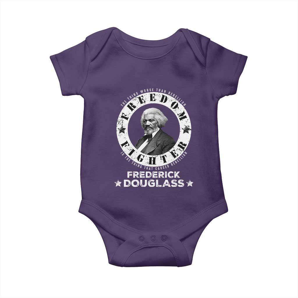 Frederick Douglass Baby Onesie The Thing Worse Than Rebellion Is The Thing That Causes Rebellion TS09 Purple Print Your Wear