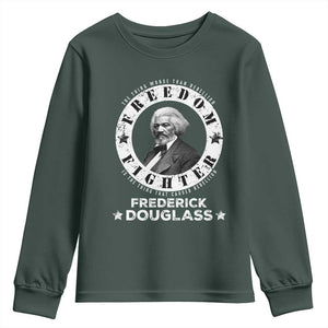 Frederick Douglass Youth Sweatshirt The Thing Worse Than Rebellion Is The Thing That Causes Rebellion TS09 Dark Forest Green Print Your Wear