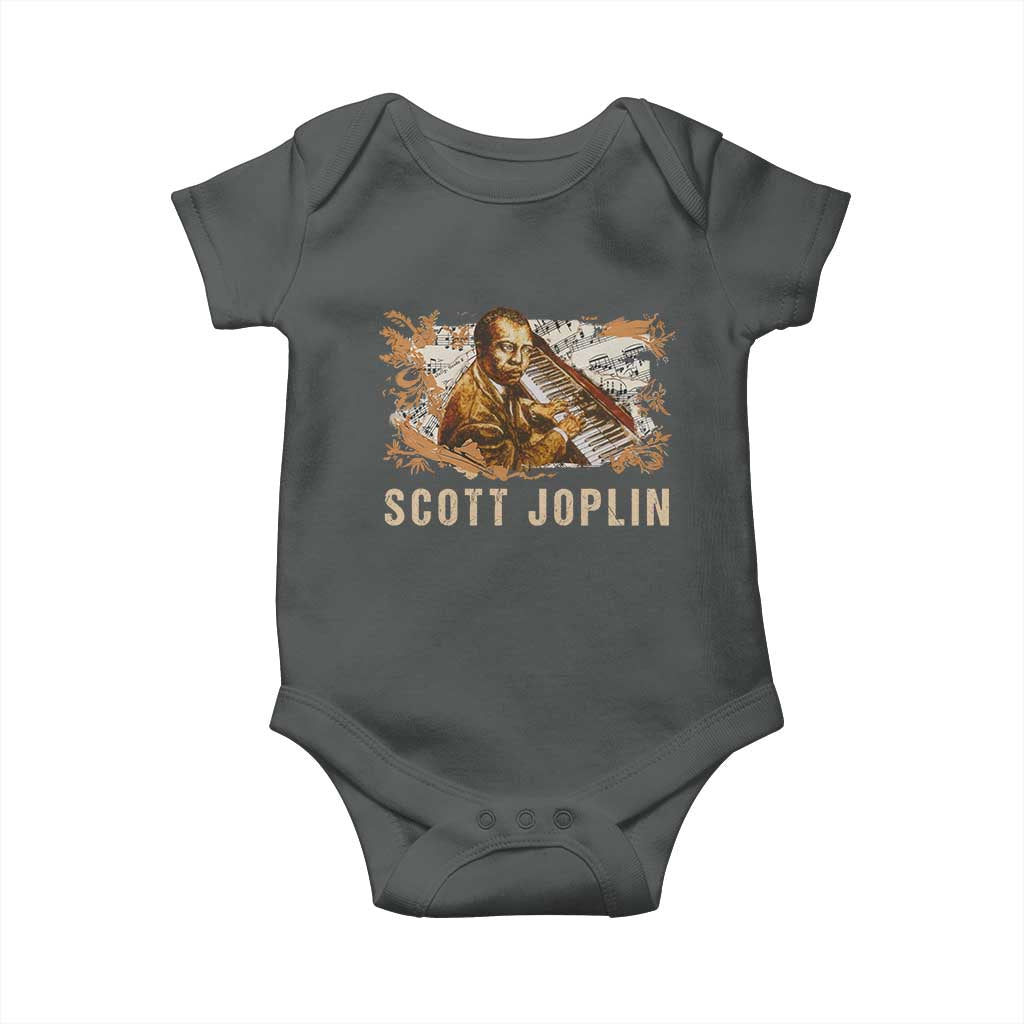 Scott Joplin Baby Onesie Afro Classical Music Composer Black History TS09 Dark Heather Print Your Wear