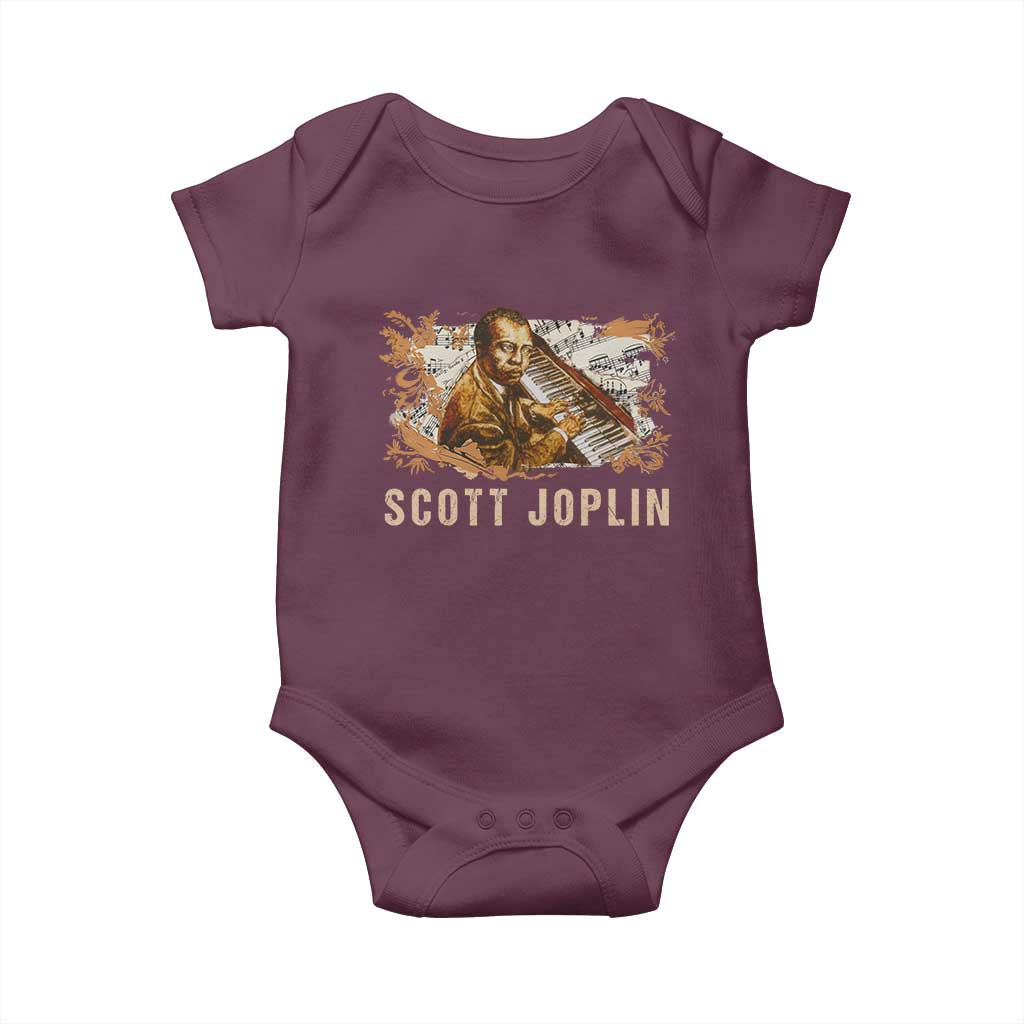 Scott Joplin Baby Onesie Afro Classical Music Composer Black History TS09 Maroon Print Your Wear