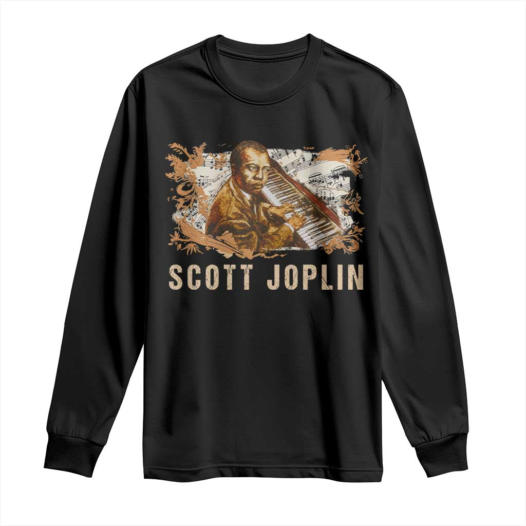 Scott Joplin Long Sleeve Shirt Afro Classical Music Composer Black History TS09 Black Print Your Wear