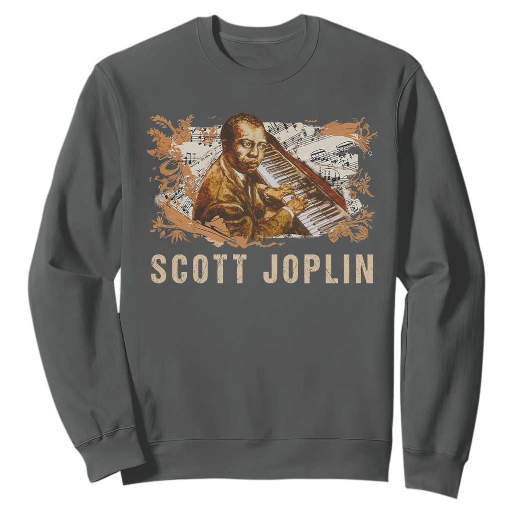 Scott Joplin Sweatshirt Afro Classical Music Composer Black History TS09 Dark Heather Print Your Wear