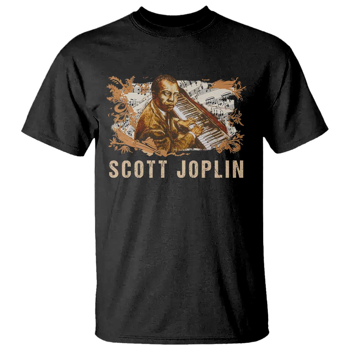 Scott Joplin T Shirt Afro Classical Music Composer Black History TS09 Black Print Your Wear