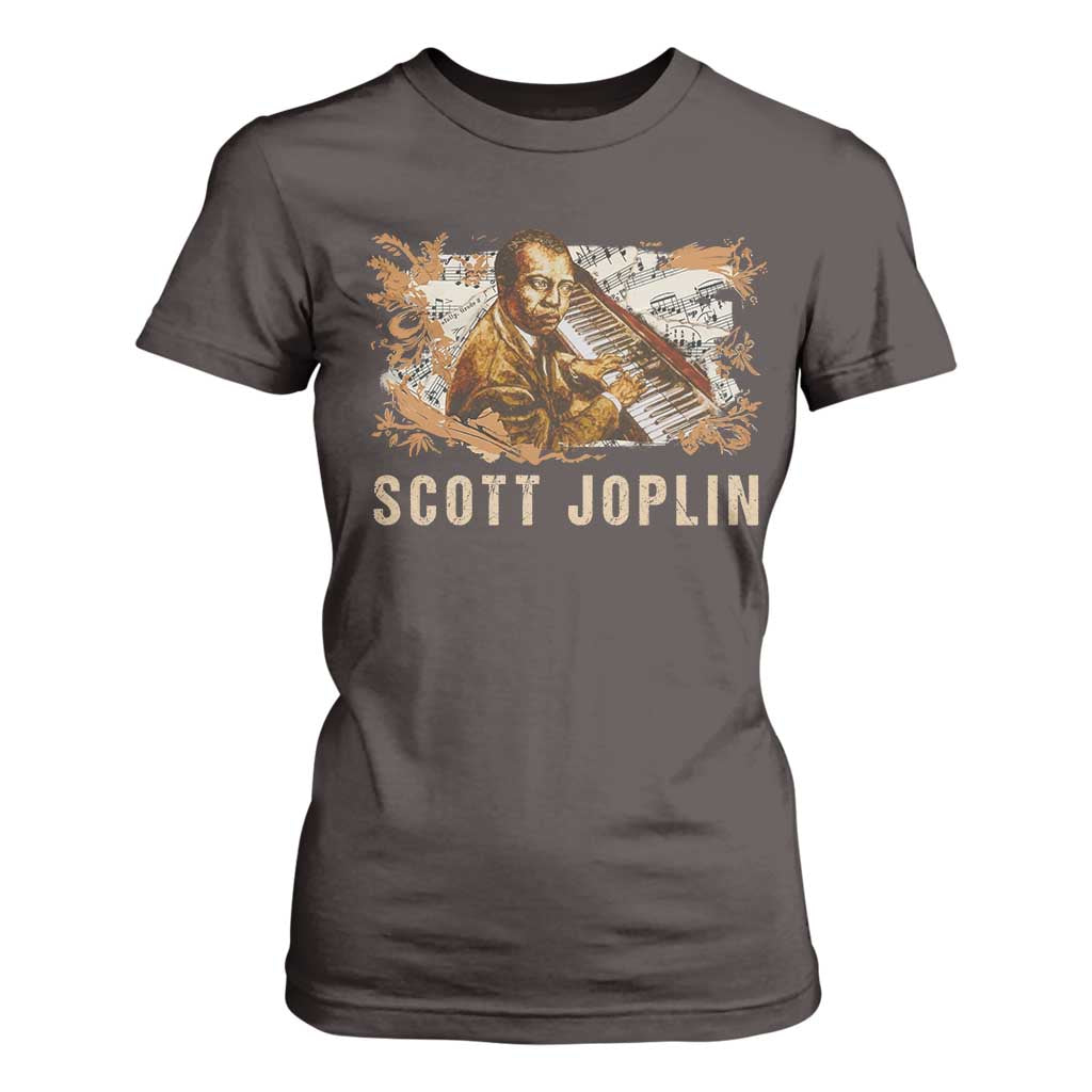 Scott Joplin T Shirt For Women Afro Classical Music Composer Black History TS09 Dark Chocolate Print Your Wear