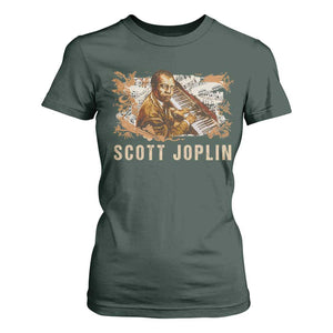 Scott Joplin T Shirt For Women Afro Classical Music Composer Black History TS09 Dark Forest Green Print Your Wear