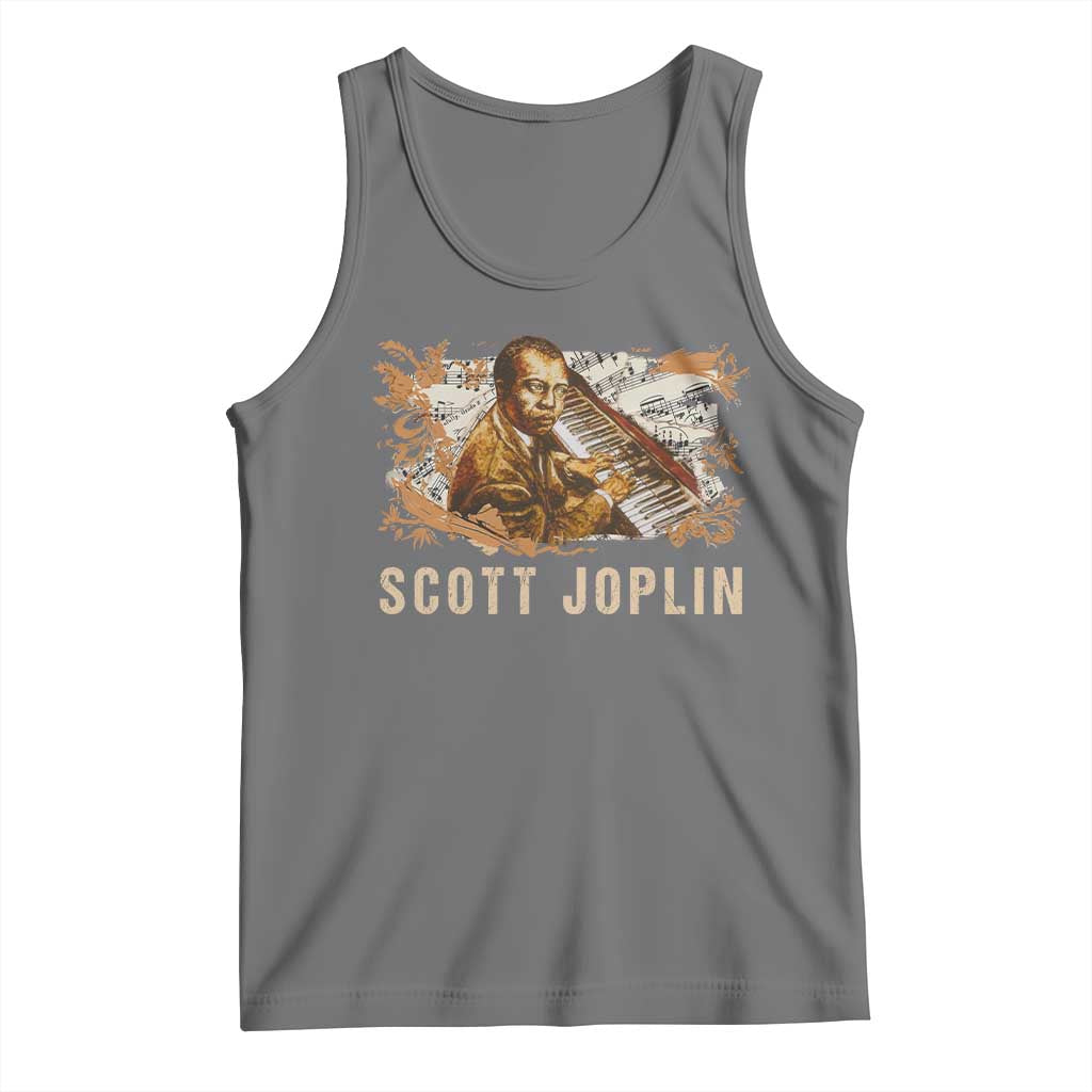 Scott Joplin Tank Top Afro Classical Music Composer Black History TS09 Black Heather Print Your Wear