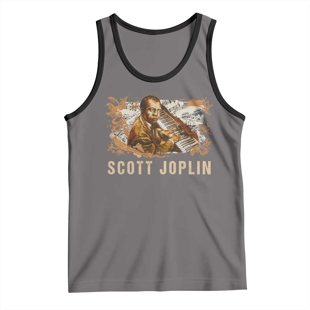 Scott Joplin Tank Top Afro Classical Music Composer Black History TS09 Deep Heather Black Print Your Wear