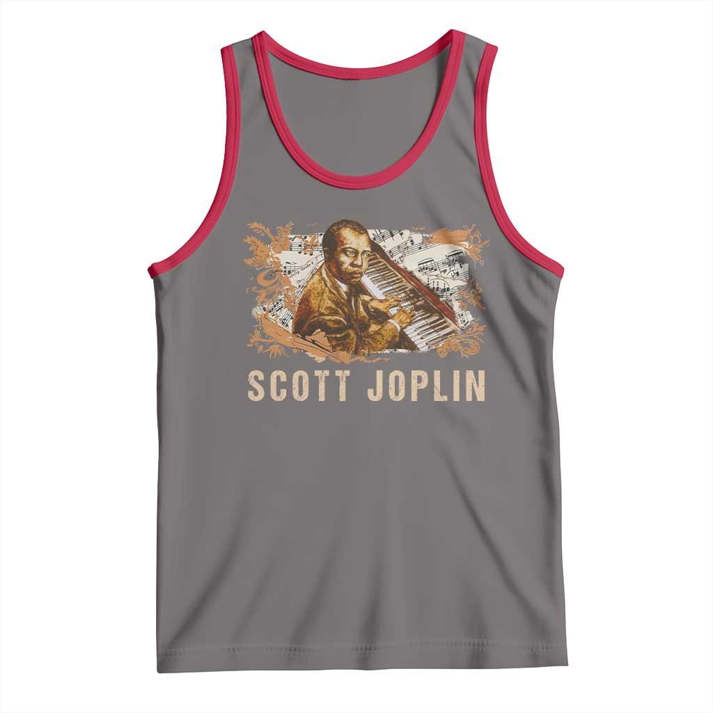 Scott Joplin Tank Top Afro Classical Music Composer Black History TS09 Deep Heather Red Print Your Wear