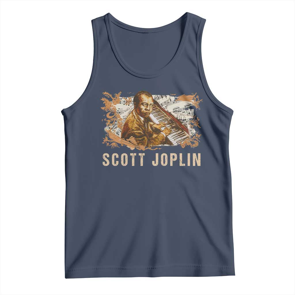 Scott Joplin Tank Top Afro Classical Music Composer Black History TS09 Navy Print Your Wear