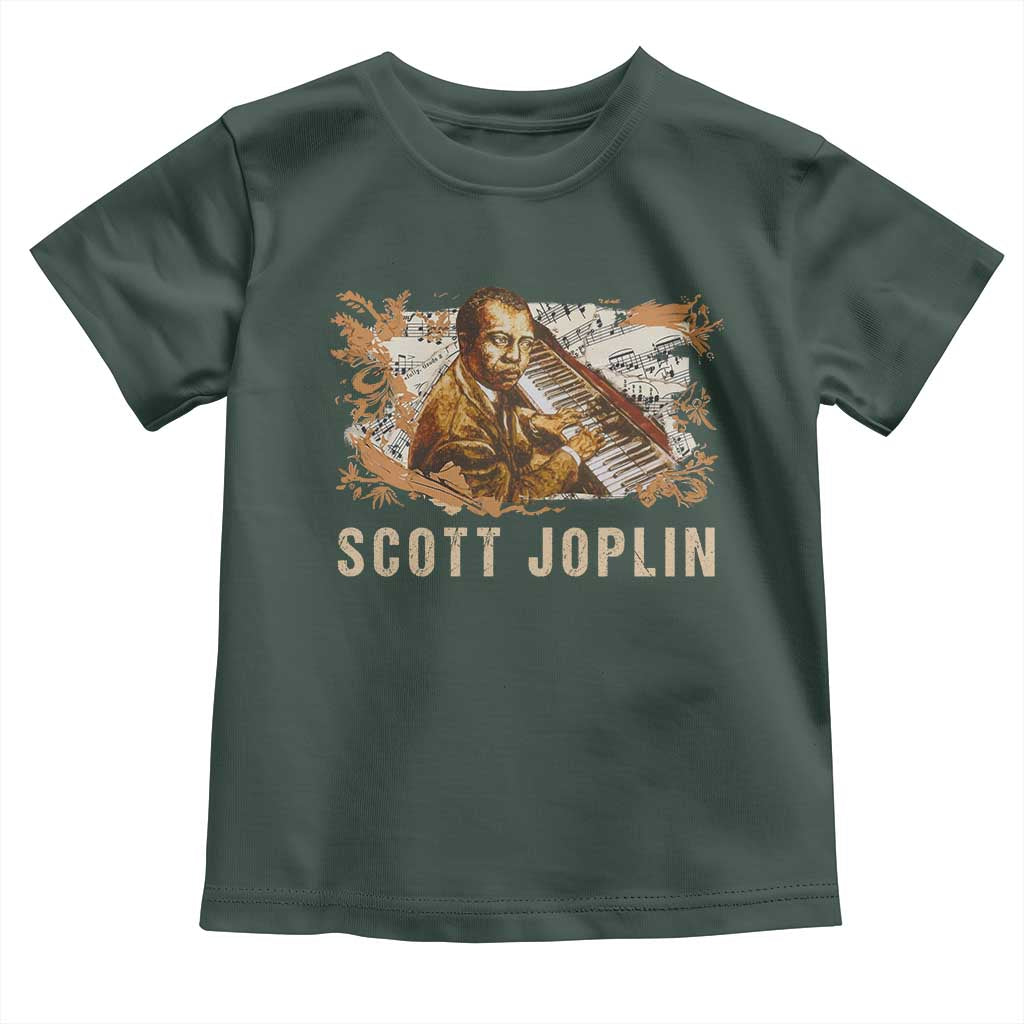 Scott Joplin Toddler T Shirt Afro Classical Music Composer Black History TS09 Dark Forest Green Print Your Wear