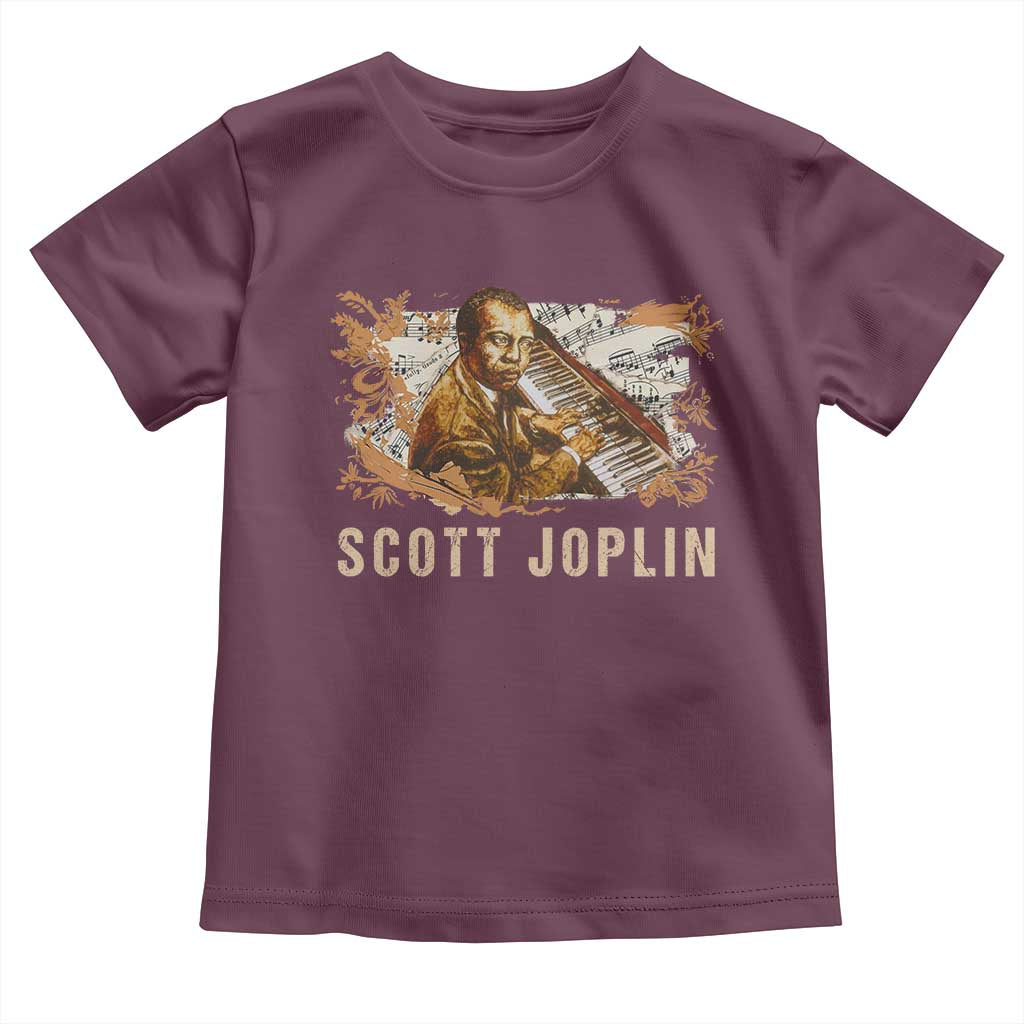 Scott Joplin Toddler T Shirt Afro Classical Music Composer Black History TS09 Maroon Print Your Wear