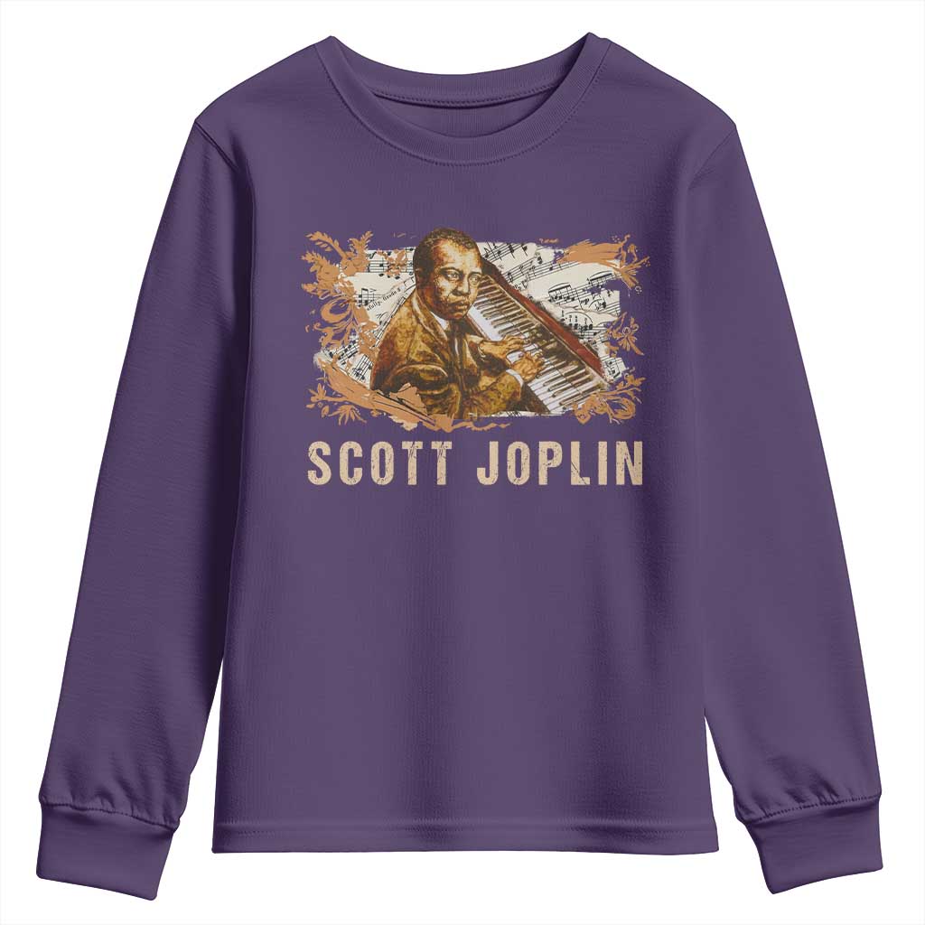 Scott Joplin Youth Sweatshirt Afro Classical Music Composer Black History TS09 Purple Print Your Wear