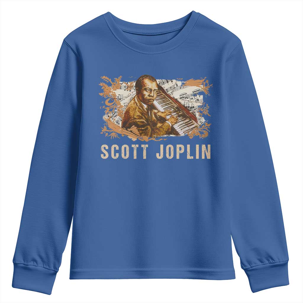 Scott Joplin Youth Sweatshirt Afro Classical Music Composer Black History TS09 Royal Blue Print Your Wear
