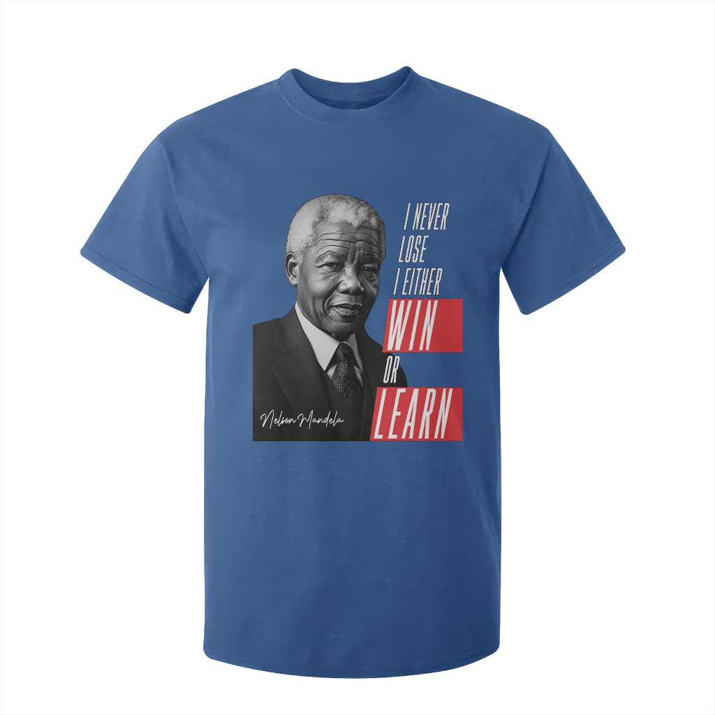 Nelson Mandela's Motivational T Shirt For Kid I Never Lose I Either Win Or Learn TS09 Royal Blue Print Your Wear