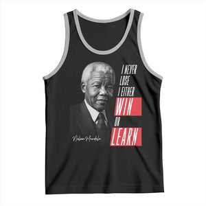 Nelson Mandela's Motivational Tank Top I Never Lose I Either Win Or Learn TS09 Black Athletic Heather Print Your Wear