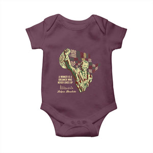 Nelson Mandela Baby Onesie A Winner Is A Dreamer Who Never Gives Up TS09 Maroon Print Your Wear