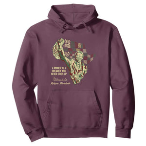 Nelson Mandela Hoodie A Winner Is A Dreamer Who Never Gives Up TS09 Maroon Print Your Wear