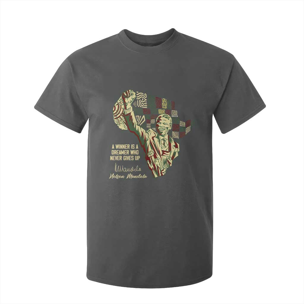 Nelson Mandela T Shirt For Kid A Winner Is A Dreamer Who Never Gives Up TS09 Dark Heather Print Your Wear