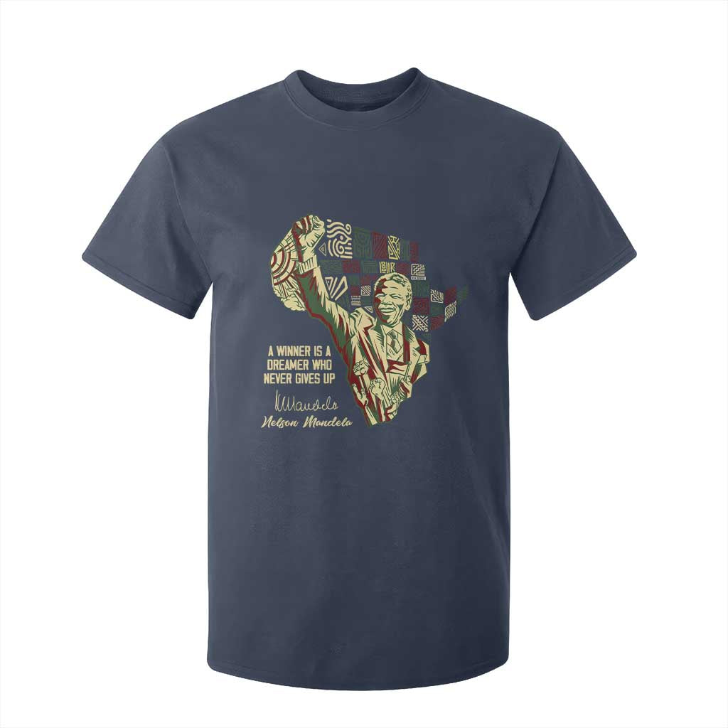 Nelson Mandela T Shirt For Kid A Winner Is A Dreamer Who Never Gives Up TS09 Navy Print Your Wear
