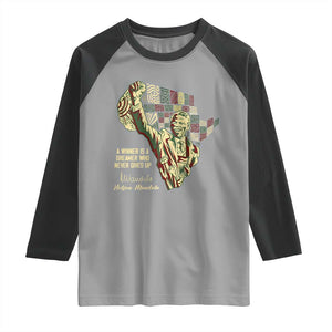 Nelson Mandela Raglan Shirt A Winner Is A Dreamer Who Never Gives Up TS09 Sport Gray Black Print Your Wear