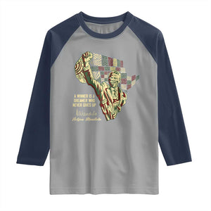 Nelson Mandela Raglan Shirt A Winner Is A Dreamer Who Never Gives Up TS09 Sport Gray Navy Print Your Wear