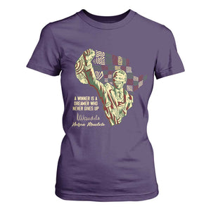 Nelson Mandela T Shirt For Women A Winner Is A Dreamer Who Never Gives Up TS09 Purple Print Your Wear