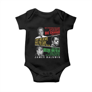 James Baldwin Baby Onesie Famous Quotes Nothing Can Be Changed Until It Is Faced TS09 Black Print Your Wear
