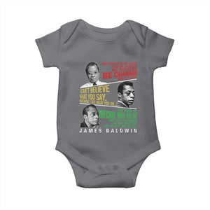 James Baldwin Baby Onesie Famous Quotes Nothing Can Be Changed Until It Is Faced TS09 Charcoal Print Your Wear