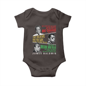 James Baldwin Baby Onesie Famous Quotes Nothing Can Be Changed Until It Is Faced TS09 Dark Chocolate Print Your Wear