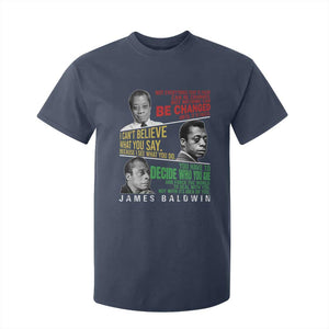 James Baldwin T Shirt For Kid Famous Quotes Nothing Can Be Changed Until It Is Faced TS09 Navy Print Your Wear