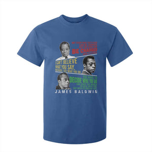 James Baldwin T Shirt For Kid Famous Quotes Nothing Can Be Changed Until It Is Faced TS09 Royal Blue Print Your Wear