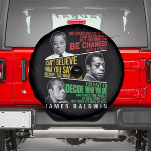 James Baldwin Spare Tire Cover Famous Quotes Nothing Can Be Changed Until It Is Faced TS09 Black Print Your Wear