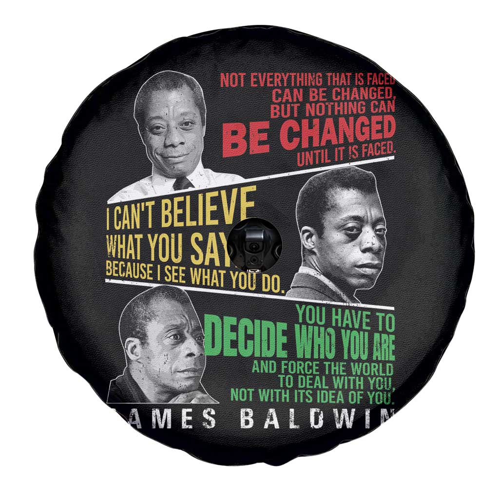 James Baldwin Spare Tire Cover Famous Quotes Nothing Can Be Changed Until It Is Faced TS09 Print Your Wear