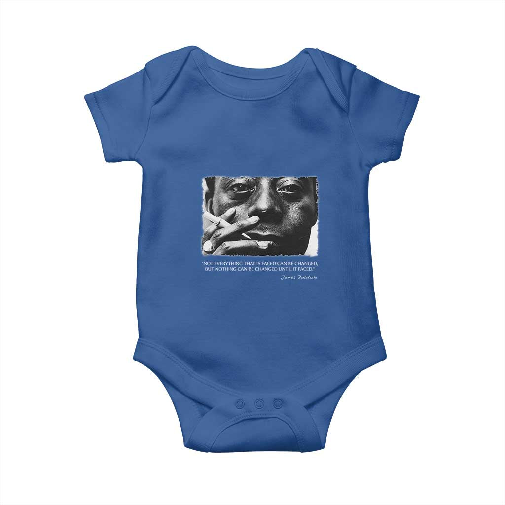 James Baldwin Baby Onesie Not Everything That Is Faced Can Be Changed But Nothing Can Be Changed Until It Is Faced TS09 Royal Blue Print Your Wear